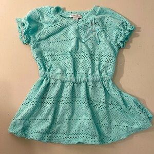 EUC Flapdoodles Girls’ Sequin Starfish Stretch Crochet Cover-Up 2T